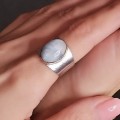 Inel statement manufacturat în argint și larimar dominican natural | preloved