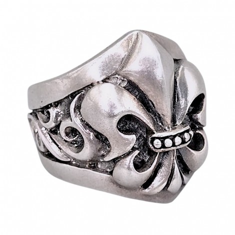  Inel statement Fleur De Lis din argint masiv | new old stock