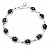 Rafinată brățară boho din argint și onix negru natural | new old stock 