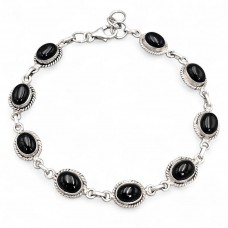 Rafinată brățară boho din argint și onix negru natural | new old stock 