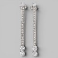 Eleganți cercei cocktail din argint rodiat cu cristale cz | atelier MISIS | new old stock