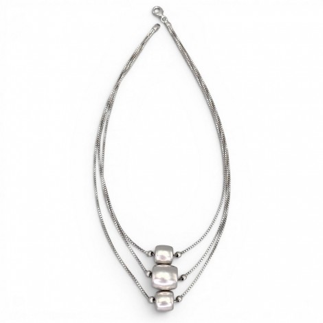  Remarcabil colier multi-strand design contemporan italian realizat din argint | preloved 2020's