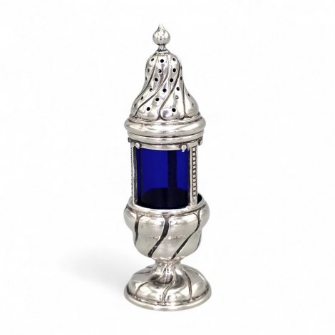 Solniță din argint și sticlă cobalt în manieră Louis XVI |  Danemarca cca. 1880 - 1900