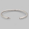 Elegantă brațară bangle din argint cu torsadă volumizată | preloved 2020s