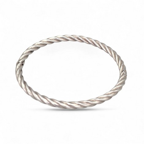 Elegantă brațară bangle din argint cu torsadă volumizată | preloved 2020s