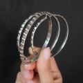 Lot compus din 3 vechi brățări etnice Amazigh, manufacturate în argint masiv | Maroc | prima jumătate a secolului XX 