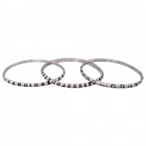 Lot compus din 3 vechi brățări etnice Amazigh, manufacturate în argint masiv | Maroc | prima jumătate a secolului XX 