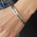 Brățară cuff amerindiană Hopi manufacturată în argint cu accente patinate | Statele Unite | preloved
