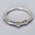 Brățară kada etnică indiană manufacturată în argint cu ornamentalistică filigranată | Regiunea Jaipur | cca. 1950 - 1970