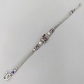 Brățară Ethic Revival thailandeză manufacturată în argint și email cloisonné | Chiang Mai | new old stock