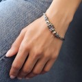 Brățară Ethic Revival thailandeză manufacturată în argint și email cloisonné | Chiang Mai | new old stock