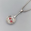 Colier din argint accesorizat cu un inedit pandant romantic de perioadă mid-century, realizat de atelierul italian UnoAErre