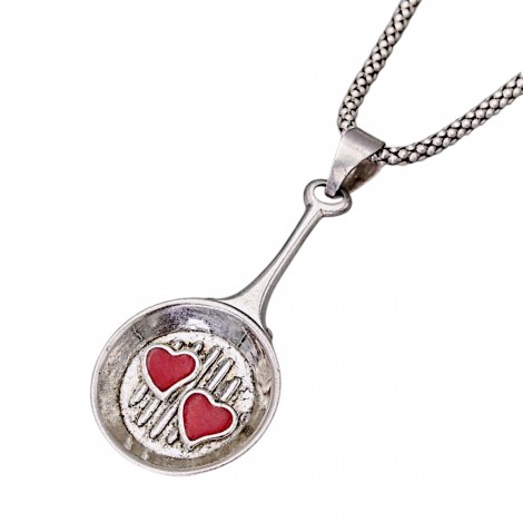 Colier din argint accesorizat cu un inedit pandant romantic de perioadă mid-century, realizat de atelierul italian UnoAErre