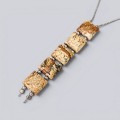 Rafinat colier lavalier din argint cu jasp dendritic natural | design minimalist contemporan 2020's