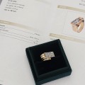 Inel Tank de perioadă Art Deco din aur 18k și diamante naturale montate în platină | cca. 1940 