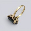 Inel cocktail în manieră Art Deco din aur 14K și spinel verde Verneuil | cca. 1950 - 1960