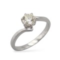 Inel solitar din aur alb 18K cu diamant natural  0.50 ct | Olanda
