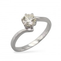 Inel solitar din aur alb 18K cu diamant natural  0.50 ct | Olanda