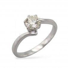 Inel solitar din aur alb 18K cu diamant natural  0.50 ct | Olanda