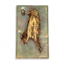Prespapier „L’Oiseau Mort” în maniera lui Paul Comoléra din bronz dore și onix natural | Franța cca. 1880 - 1900