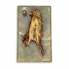 Prespapier „L’Oiseau Mort” în maniera lui Paul Comoléra din bronz dore și onix natural | Franța cca. 1880 - 1900