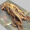 Prespapier „L’Oiseau Mort” în maniera lui Paul Comoléra din bronz dore și onix natural | Franța cca. 1880 - 1900