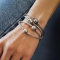 Brățară fixă PANDORA din argint cu lanț mesh tip popcorn | colecția Pandora Moments - preloved