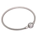 Brățară fixă PANDORA din argint cu lanț mesh tip popcorn | colecția Pandora Moments - preloved