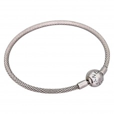 Brățară fixă PANDORA din argint cu lanț mesh tip popcorn | colecția Pandora Moments - preloved