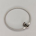Brățară fixă PANDORA din argint cu lanț mesh tip popcorn | colecția Pandora Moments - preloved