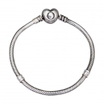 Brățară Pandora din argint cu sistem de închidere în formă de inimă | colecția Pandora Moments | preloved