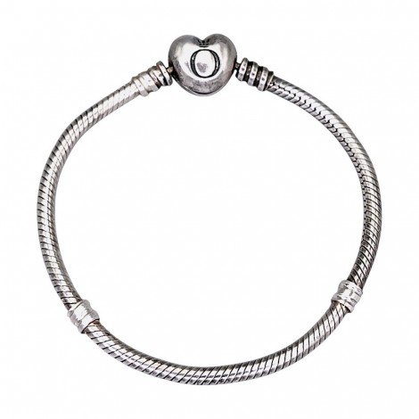 Brățară Pandora din argint cu sistem de închidere în formă de inimă | colecția Pandora Moments | preloved