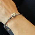 Brățară Pandora din argint cu sistem de închidere în formă de inimă | colecția Pandora Moments | preloved