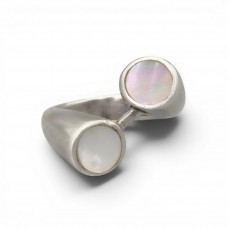 Inel statement design contemporan din argint și sidef iridescent | preloved