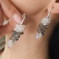 Cercei din argint cu ciorchini de labradorit natural și piatra lunii | bijuterie nouă