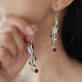Cercei statement cinetici manufacturați în argint și carneol natural