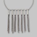 Remarcabil colier fringe design contemporan din argint | preloved - Italia 2000's