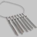 Remarcabil colier fringe design contemporan din argint | preloved - Italia 2000's