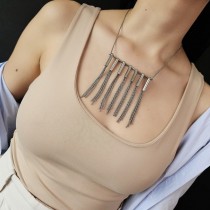 Remarcabil colier fringe design contemporan din argint | preloved - Italia 2000's