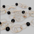  Colier sautoir design contemporan din argint placat cu aur roz cu anturaje de onix faux | new old stock 2020's