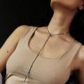 Elegant colier lariat Franco Pianegonda din argint cu accente texturate | preloved 2000's