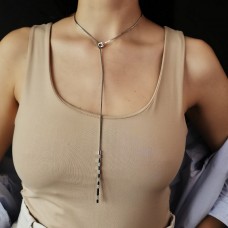Elegant colier lariat Franco Pianegonda din argint cu accente texturate | preloved 2000's