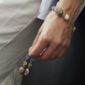 Remarcabil set de bijuterii Summer Vibes din argint placat cu aur roz decorat cu anturaje de cuarț galben lodolit, ametiste și perlă naturală baroc | atelier Luiber - Arezzo 
