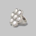 Remarcabil inel statement Studio Jewelry manufacturat în argint masiv cu perle naturale de cultură | preloved