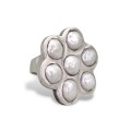 Remarcabil inel statement Studio Jewelry manufacturat în argint masiv cu perle naturale de cultură | preloved