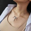 Colier de autor contemporan din argint cu trei cruci stilizate | preloved 2000's