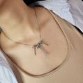 Colier de autor contemporan din argint cu trei cruci stilizate | preloved 2000's