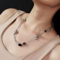 Colier lariat ESPRIT din argint cu cuarț fumuriu natural | preloved 2000s 