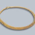 Elegant colier statement 'popcorn' mesh din argint aurit | new old stock - Italia