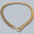 Elegant colier statement 'popcorn' mesh din argint aurit | new old stock - Italia